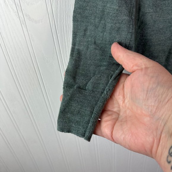 Madewell Southstar Sweater Womens XS Heather Spruce Merino Wool Blend Scoop Neck - Picture 4 of 5